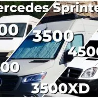 The difference between Mercedes Sprinter 1500, 2500, 3500 ,3500XD, 4500