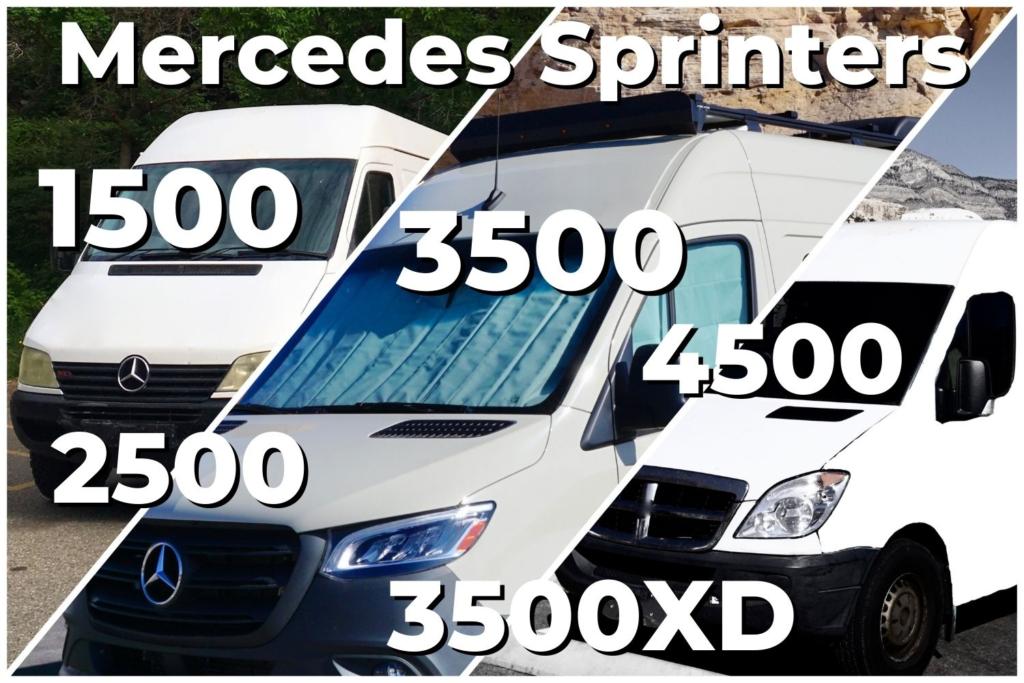 The difference between Mercedes Sprinter 1500, 2500, 3500 ,3500XD, 4500