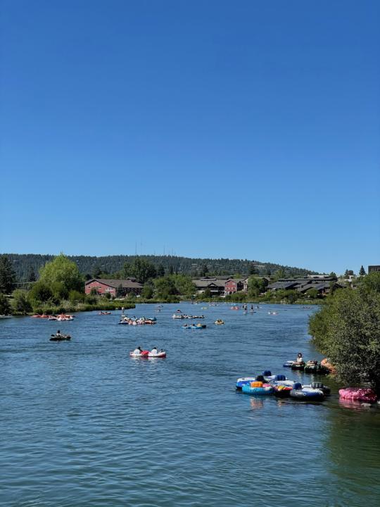 many float in the river Floating the Deschutes River In Bend, OR
