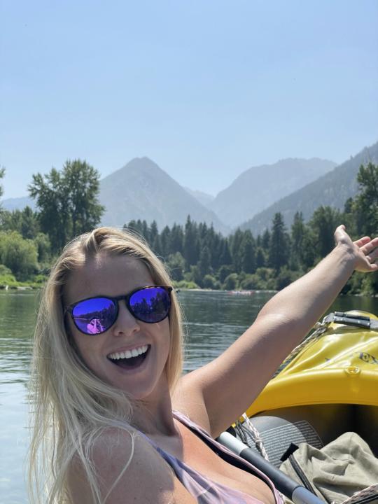 Emily Floating down the Wenatchee River in Leavenworth Washington