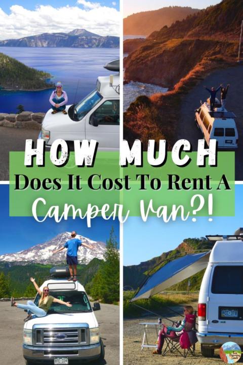 A pinterest pin describing How Much Does It Cost To Rent A Camper Van