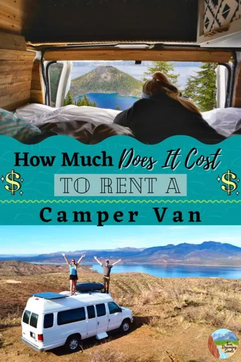 A pinterest pin describing How Much Does It Cost To Rent A Camper Van