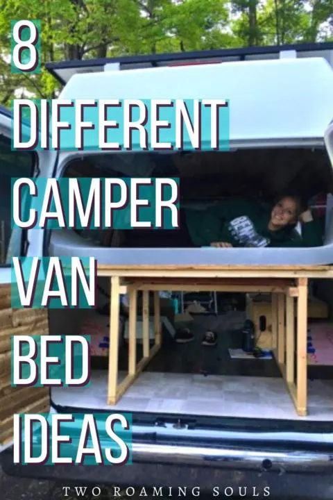 a pinterest pin for camper van bed styles