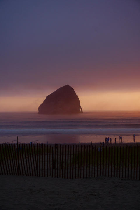 View from Pacific City Brewing at sunset