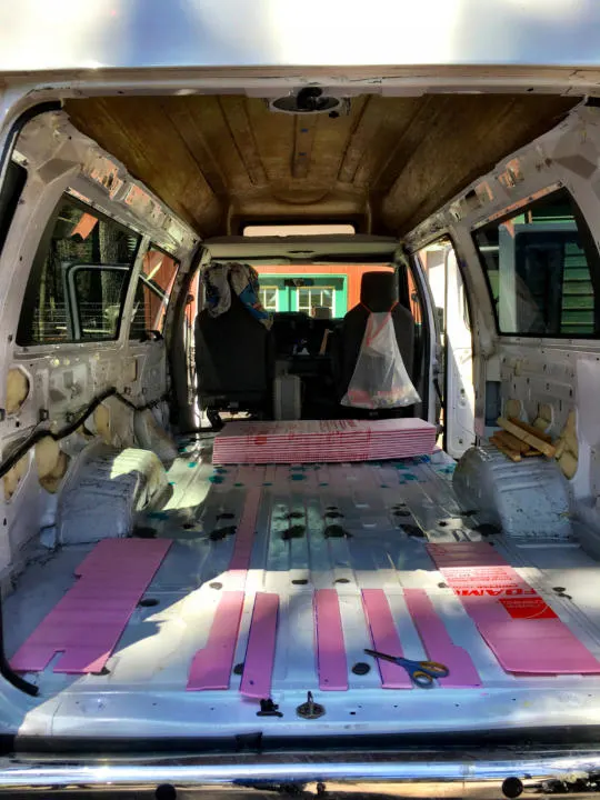 Using XPS Foam boards for insulating a campervan.
