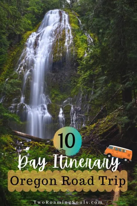 a pinterest pin showing one of the best stops along an Oregon Road Trip