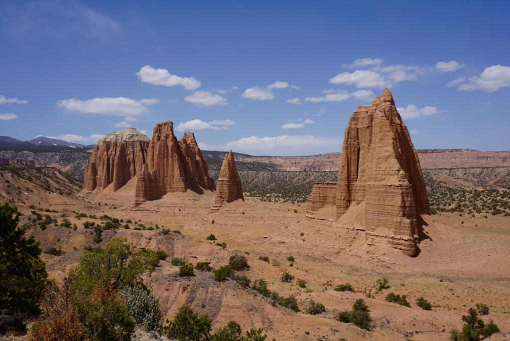 The Cathedrals Trail showcases the sandstone monoliths of upper Cathedral Valley.