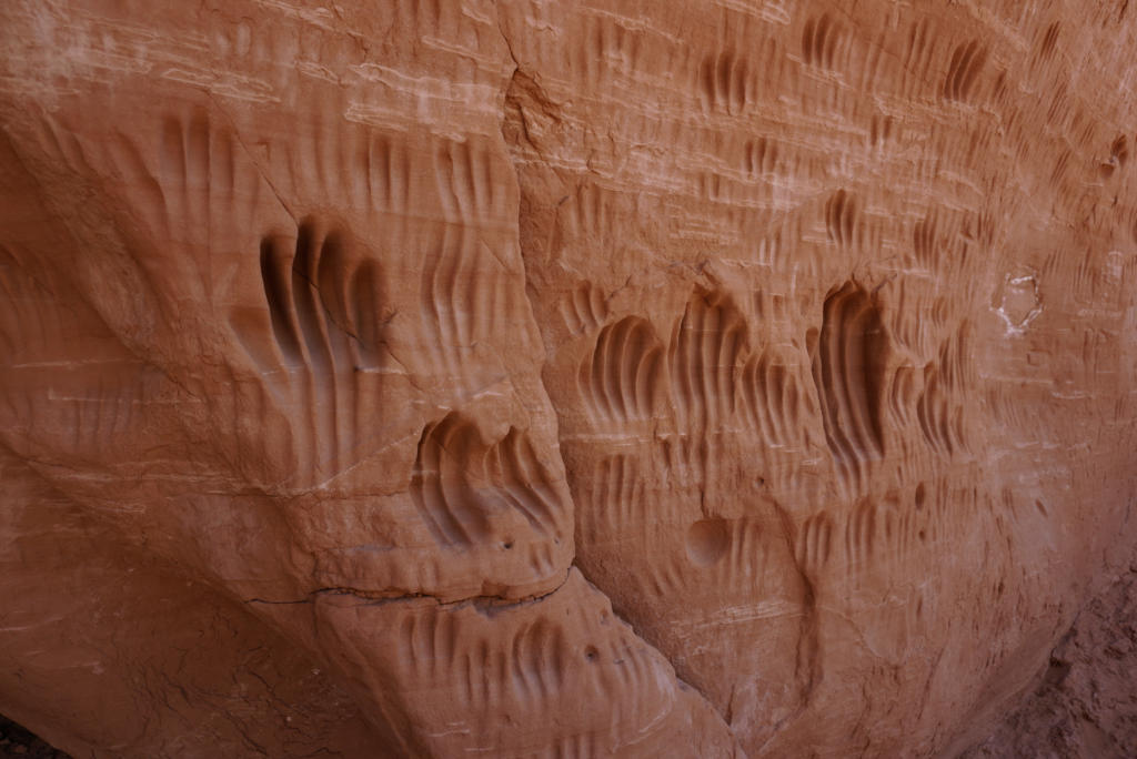 Hand "carvings" at Indian Cave