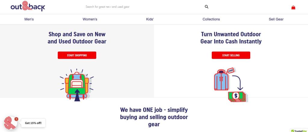 an example of Out & Backs for one of the best websites to buy used camping gear