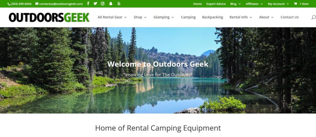 an example of Outdoors Geek for one of the best websites to buy used camping gear