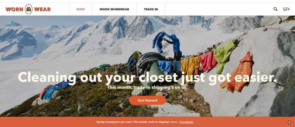 a screenshot of Patagonia Worn Wear which is one of the best websites to buy used hiking gear
