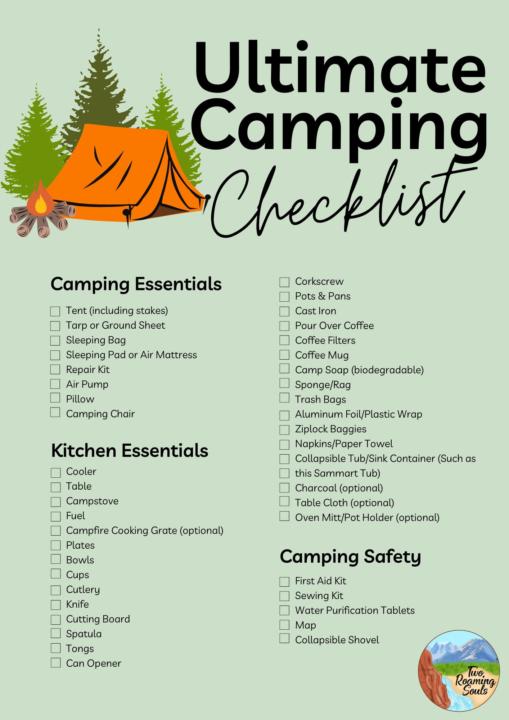 Ultimate Camping Checklist  Car Camping Essentials - Two Roaming