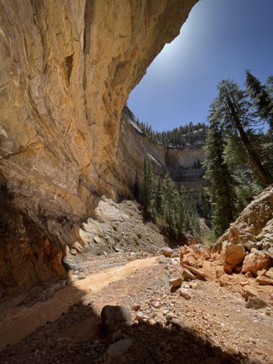 A giant overhang in Ashdown Gorge