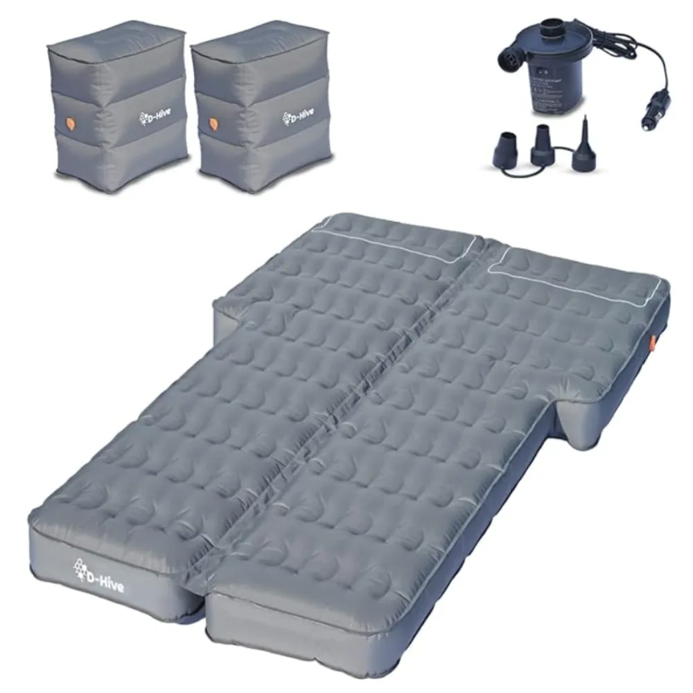  D-Hive Unbeatable Durability SUV Air Mattress for Car Camping, Durable Extra Thick 300D Oxford Fabric, Quick Easy Set-Up w/Electric Pump, Car Bed Mattress 