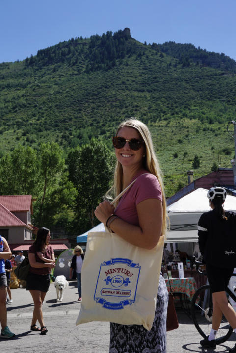 Emily getting some fresh produce at the Minturn Market.
