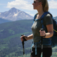 Emily trying out the women's line for Unbound Merino on a hike