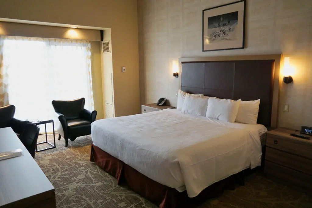 Our king size bed at Sky Ute Casino Resort.