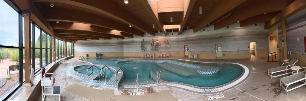 The pool and hot tub at Sky Ute Casino Resort, perfect for family travel.