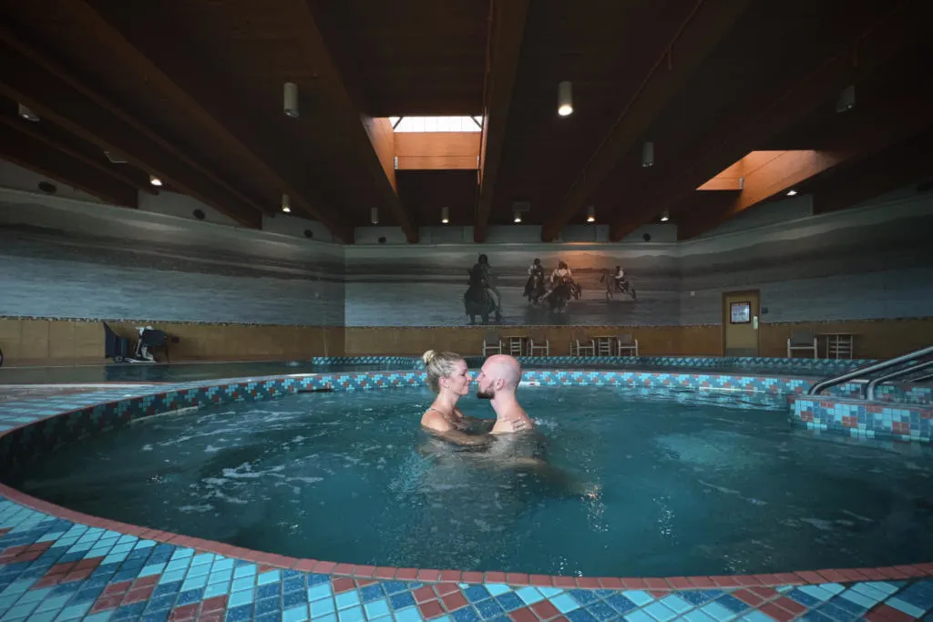 The Two Roaming Souls enjoying a romantic hot tub soak.