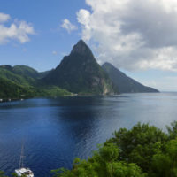 The Pitons in St. Lucia (Gros Piton and Petit Piton)
