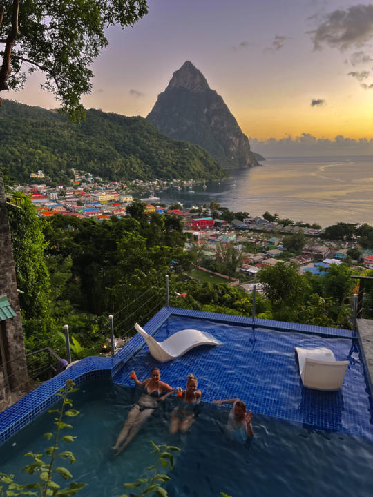 The amazing view from The Green Fig, one of the best hotels in Soufriere, St. Lucia