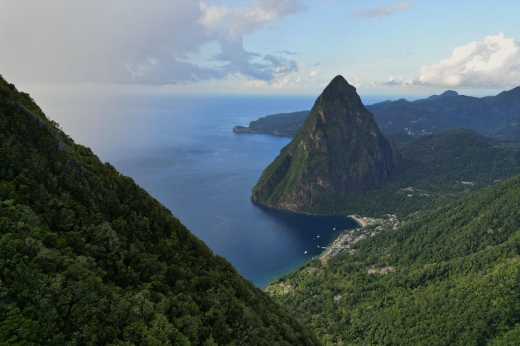 View of Petit Piton From A Drone