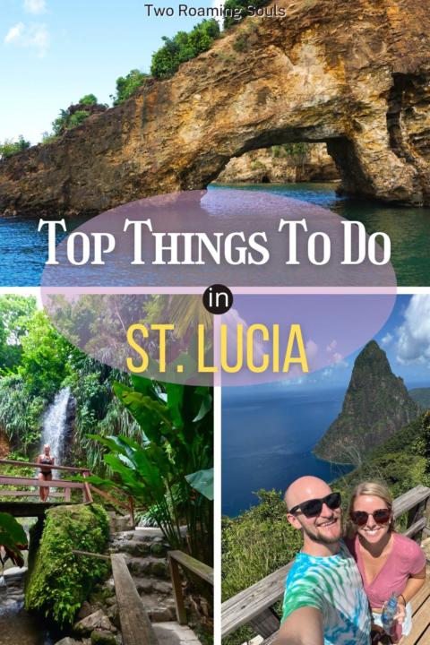 a pinterest pin showing the best things to do in St. Lucia