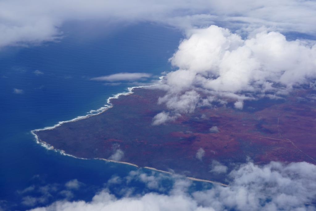 Aerial view of Lanai from an airplane