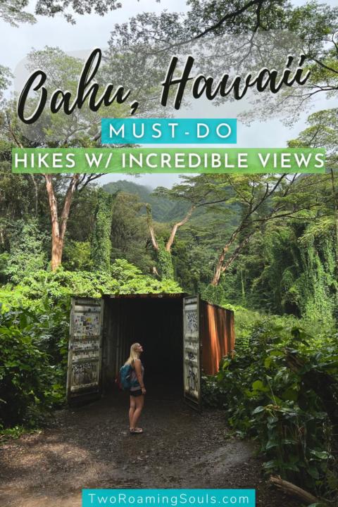 a pinterest pin showing one of the best hikes in Oahu