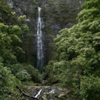 Hanakāpī’ai Falls in Hā’ena State Park in Kauai.