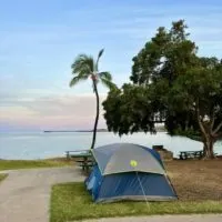 Tent camping on the Big Island at Spencer Beach Park