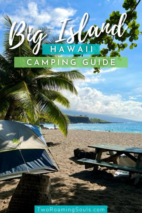 pinterest pin showing camping on the big island