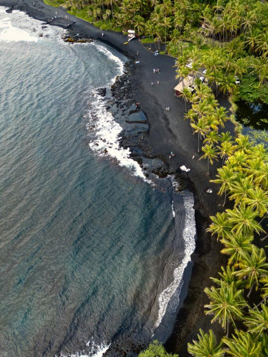Aerial view of Punaluʻu Beach