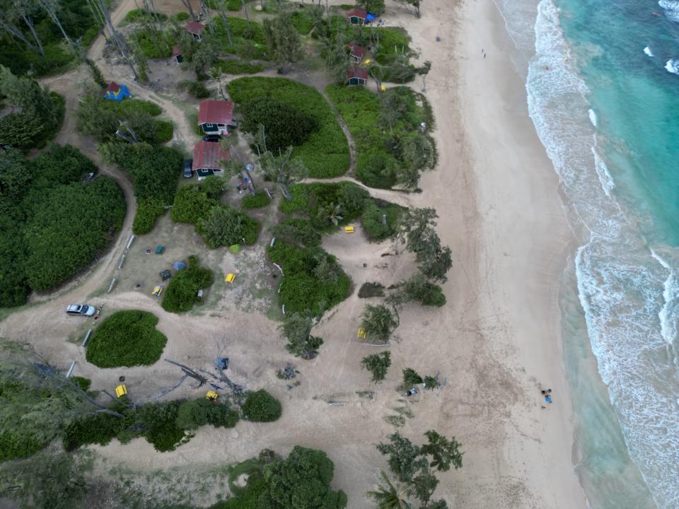 Aerial View of Malaekahana Beach Campground