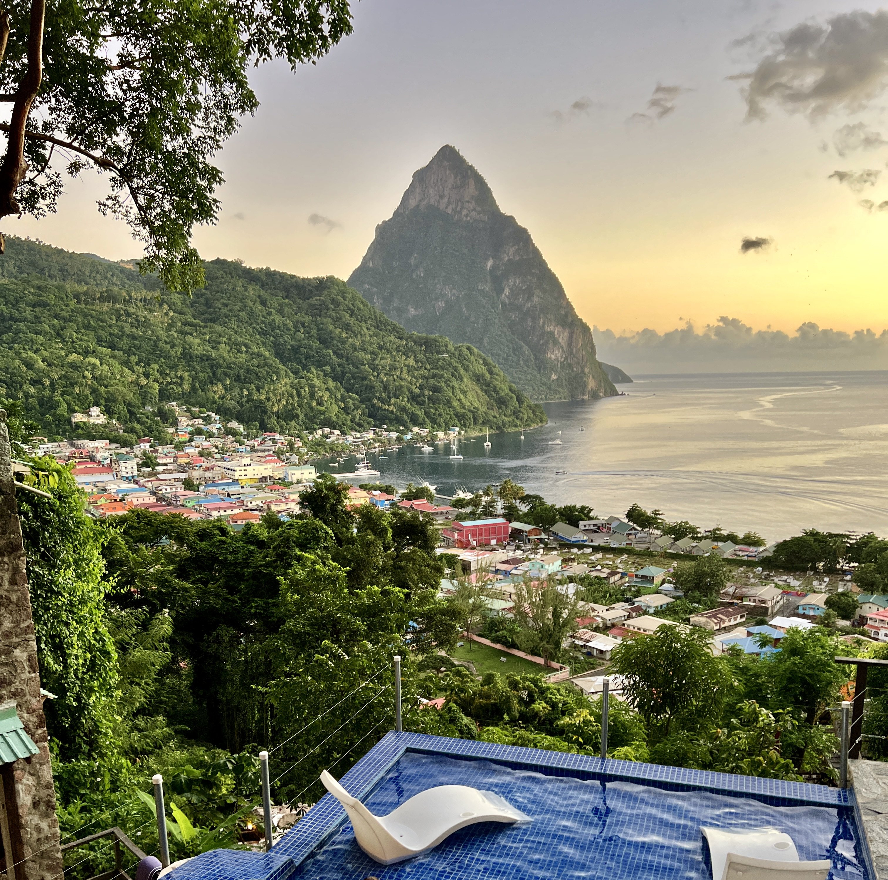 view from the pool at Green Fig Resort & Spa, one of the best resorts in St. Lucia
