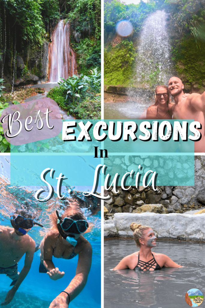 a pinterest pin showing the 4 best St. Lucia excursions