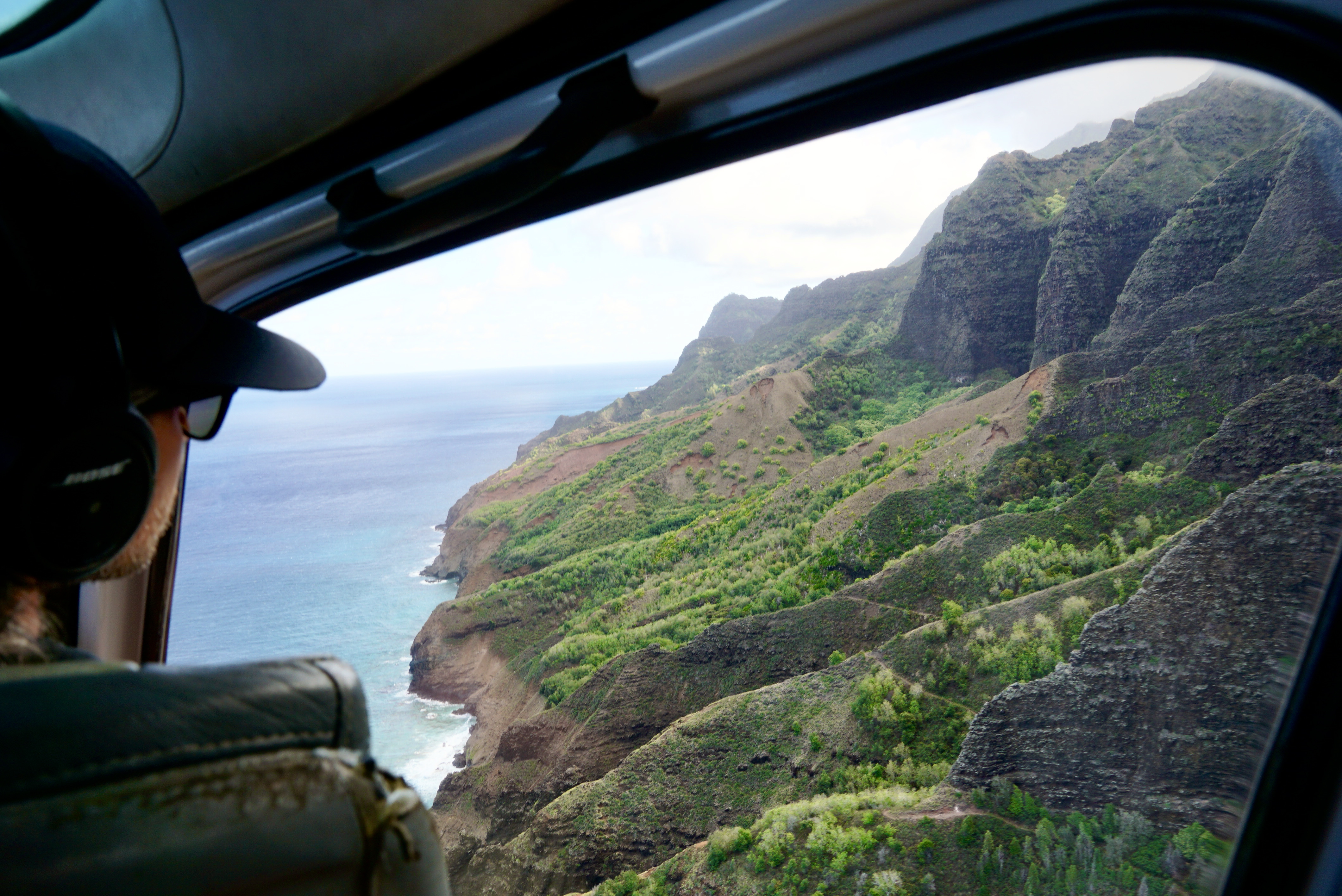 a view from our Helicopter tour over the Napali Coast which is one of the best Kauai Tours