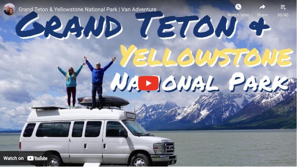youtube start screen for Two Roaming Souls Grand Teton & Yellowstone National park Travel Vlog