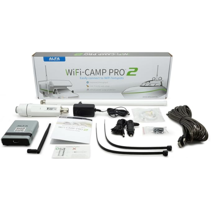  ALFA Network WiFi CampPro 2 Universal WiFi/Internet Range Extender Kit for Caravan/Motorhome, Boat, RV 
