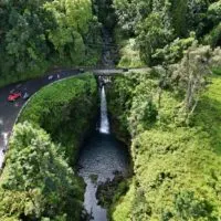 aerial view of Makapipi waterfall on the road to Hana which is one of the best Maui Tours