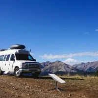 Starlink Roam Internet Camper Van Mountains