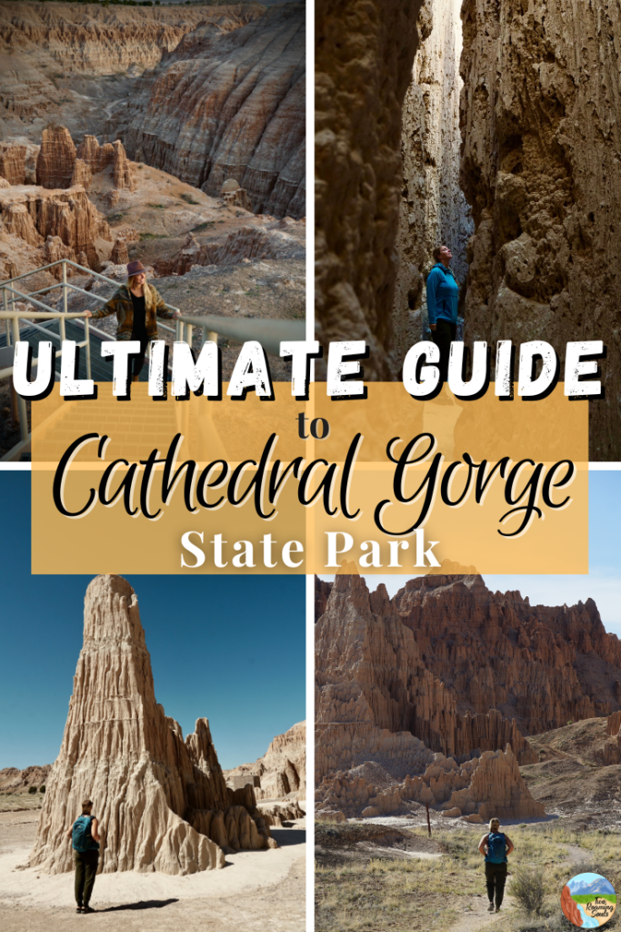 4 different photos that represent cathedral gorge state park