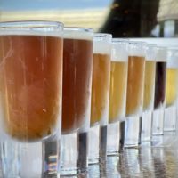a lineup of craft beers at one of the best breweries in Kona