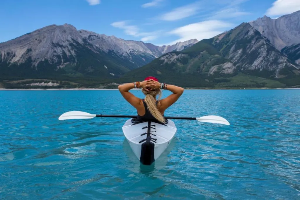The Oru Kayak which is a lightweight kayak in Nordegg Lake