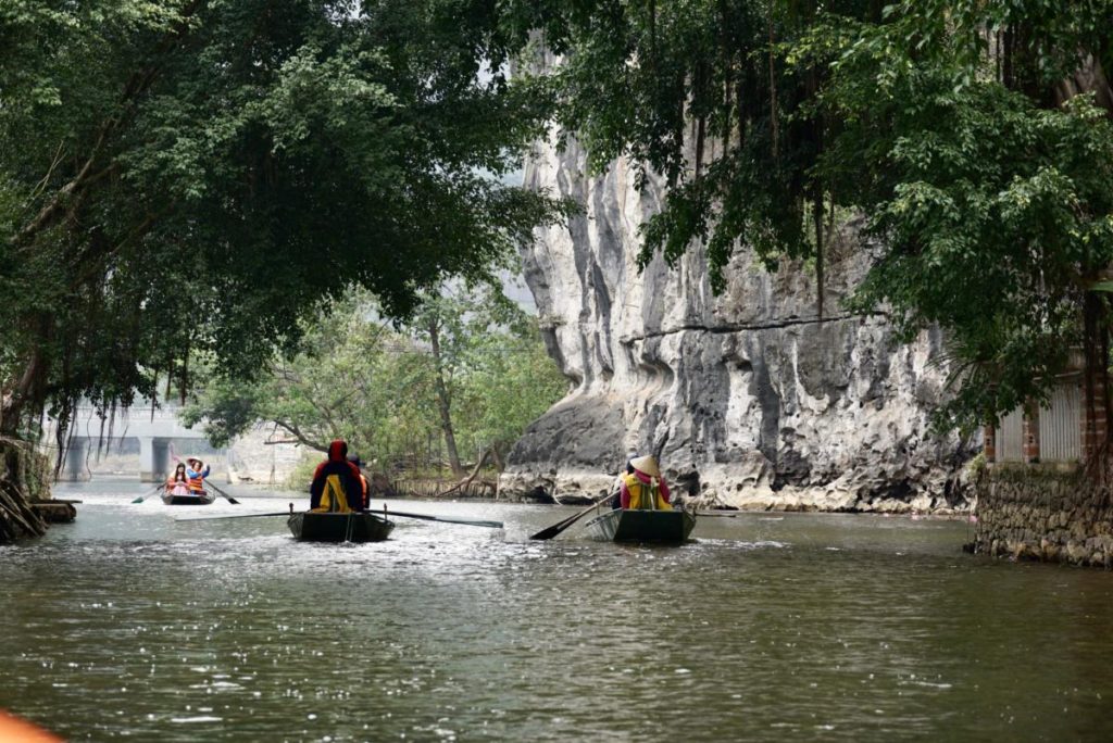 First limstone wall you come upon on the Tam Coc boat tour