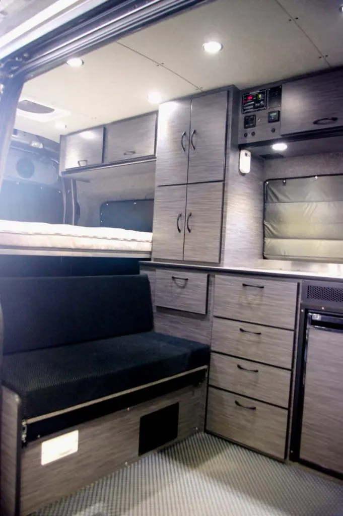 Interior Build on a Mercedes Sprinter Van by Van Specialties which is one of the companies that converts Ford Econoline Vans