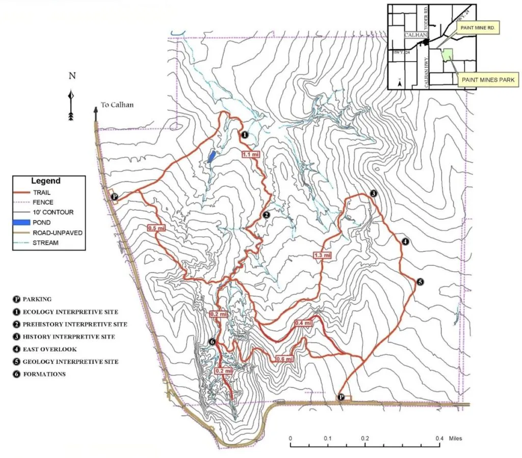 Paint Mines Interpretive Park Trail Map Colorado