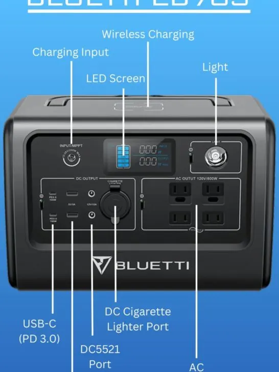 Bluetti EB70S Ports Diagram
