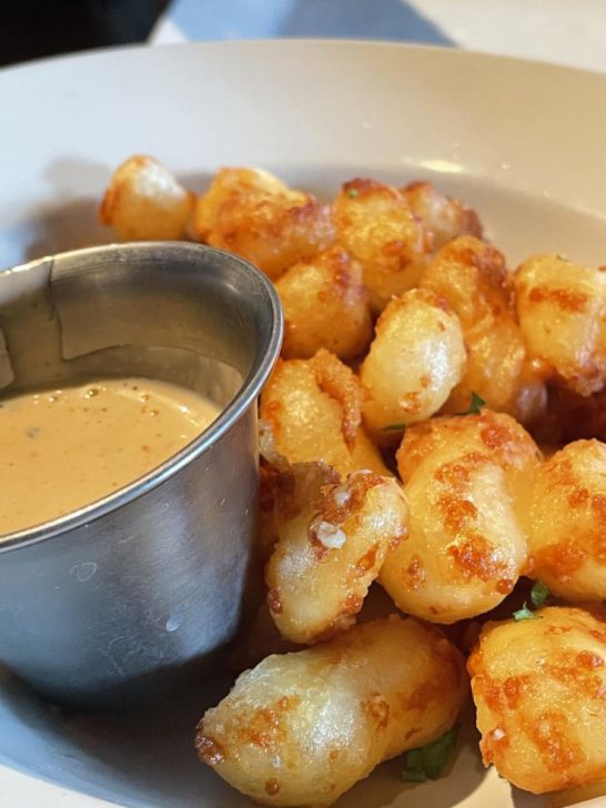 bowl of greasy cheesecurds