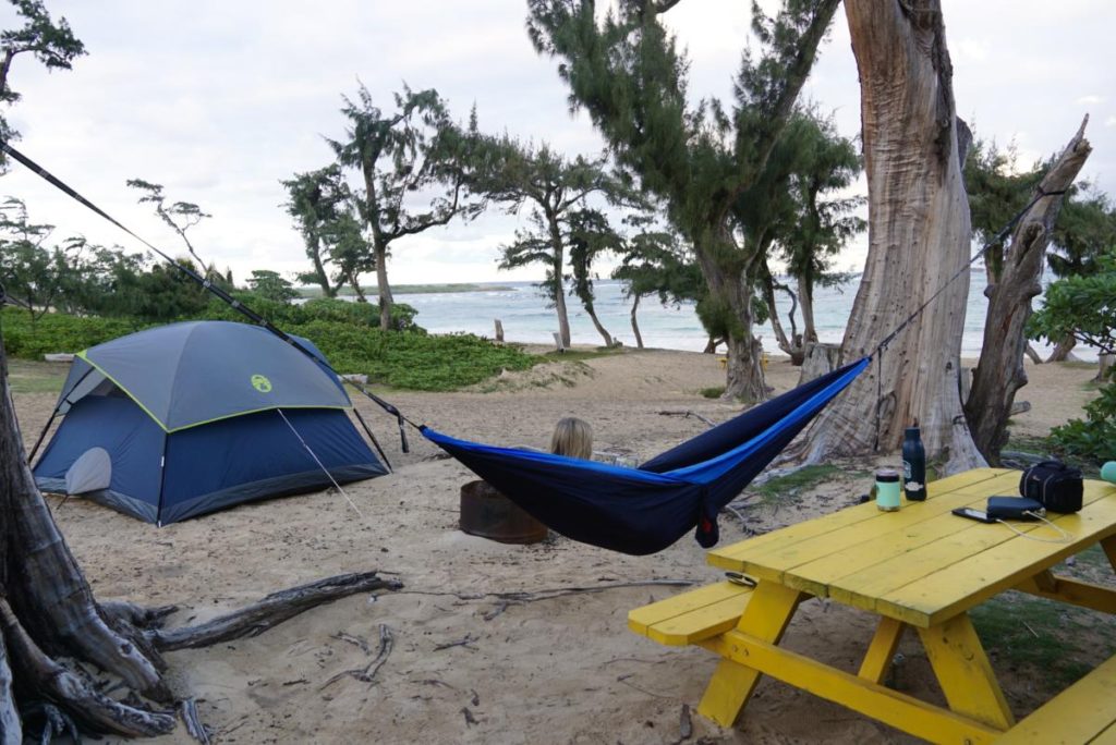 Hammock and Tent Camping Beach